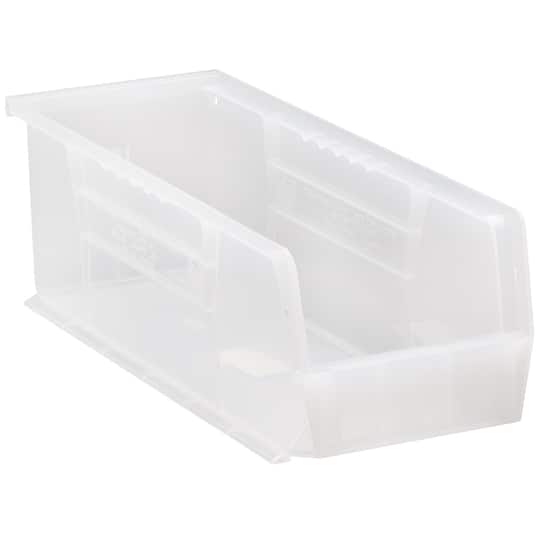 Quantum Food Service QUS234CL Stack & Hang Shelf Bin - 14 3/4 x 5 1/2, Clear, Case of 12